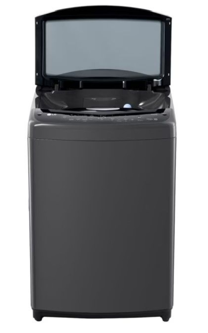 LG 19Kg Top Load washing Machine, Platinum Black, AIDD, Steam, Auto Tub Clean, Full Stainless Steel Tub – T19H3SDHT2